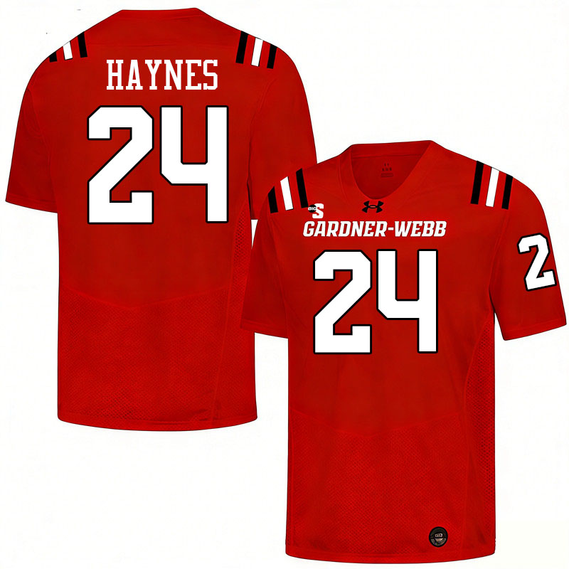 Gardner-Webb Runnin' Bulldogs #24 Cahari Haynes College Football Jerseys,Uniforms-Red